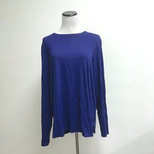 Eileen Fisher purple jersey scoop neck long sleeve top classic XL